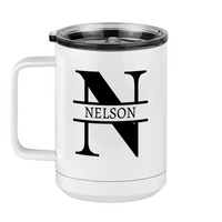 Thumbnail for Personalized Name & Initial Coffee Mug Tumbler with Handle (15 oz) - Left View