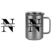 Thumbnail for Personalized Name & Initial Coffee Mug Tumbler with Handle (15 oz) - Design View
