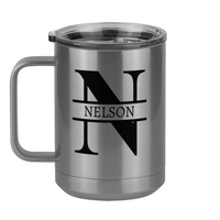 Thumbnail for Personalized Name & Initial Coffee Mug Tumbler with Handle (15 oz) - Left View