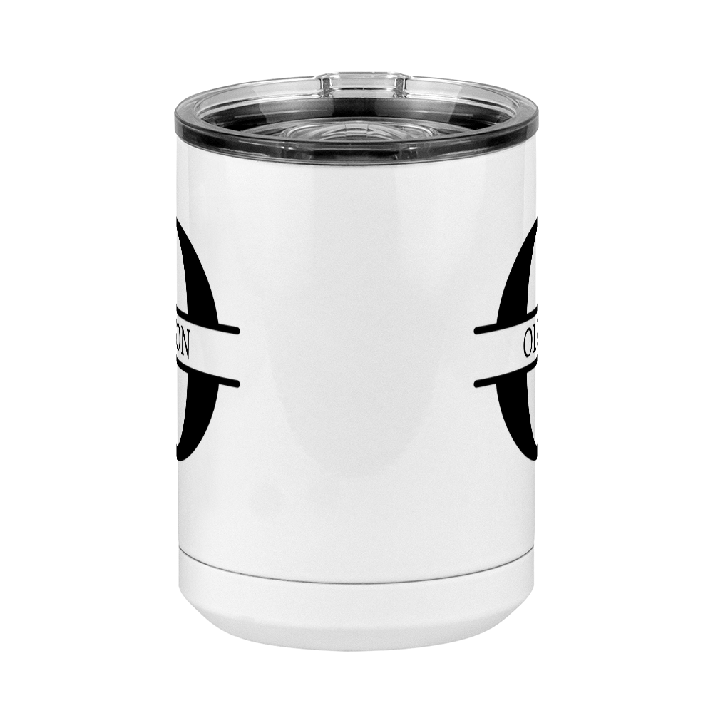 Personalized Name & Initial Coffee Mug Tumbler with Handle (15 oz) - Front View