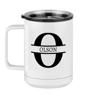 Thumbnail for Personalized Name & Initial Coffee Mug Tumbler with Handle (15 oz) - Left View
