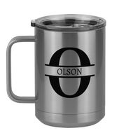 Thumbnail for Personalized Name & Initial Coffee Mug Tumbler with Handle (15 oz) - Left View