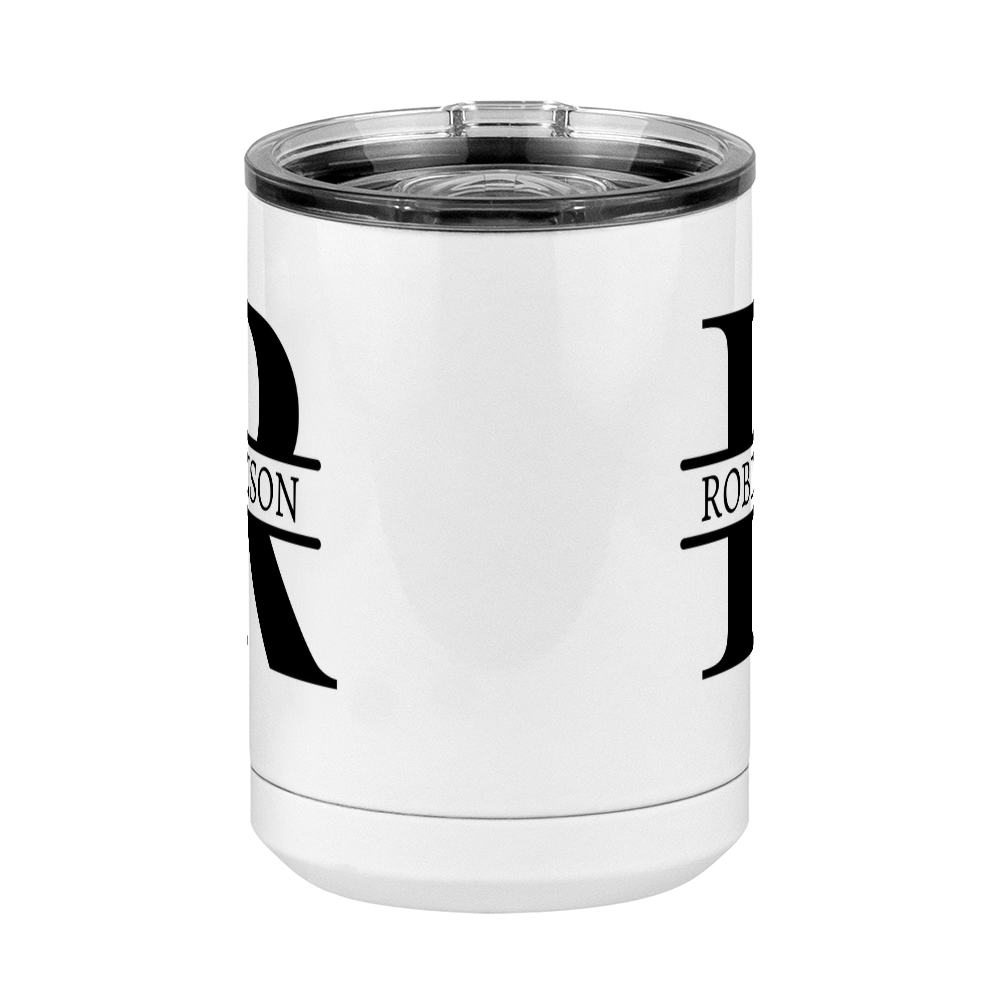 Personalized Name & Initial Coffee Mug Tumbler with Handle (15 oz) - Front View