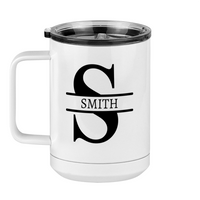 Thumbnail for Personalized Name & Initial Coffee Mug Tumbler with Handle (15 oz) - Left View
