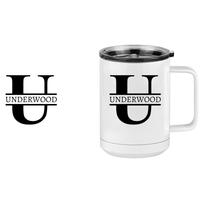 Thumbnail for Personalized Name & Initial Coffee Mug Tumbler with Handle (15 oz) - Design View