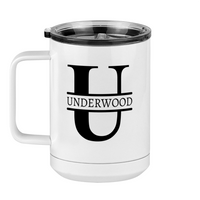 Thumbnail for Personalized Name & Initial Coffee Mug Tumbler with Handle (15 oz) - Left View