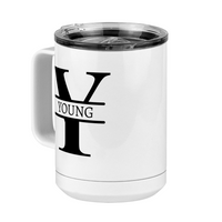 Thumbnail for Personalized Name & Initial Coffee Mug Tumbler with Handle (15 oz) - Front Left View