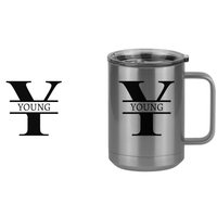 Thumbnail for Personalized Name & Initial Coffee Mug Tumbler with Handle (15 oz) - Design View