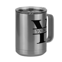 Thumbnail for Personalized Name & Initial Coffee Mug Tumbler with Handle (15 oz) - Front Right View