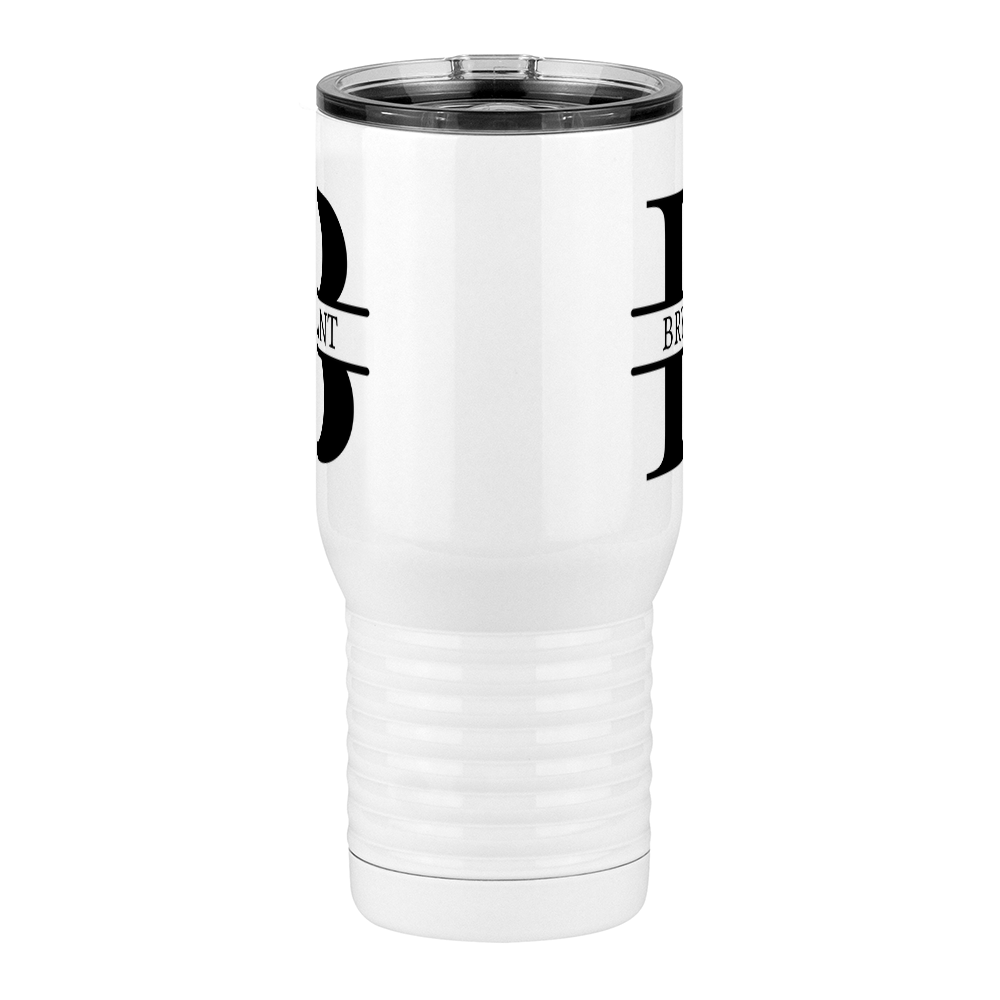 Personalized Name & Initial Travel Coffee Mug Tumbler with Handle (20 oz) - Front View