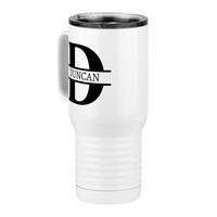 Thumbnail for Personalized Name & Initial Travel Coffee Mug Tumbler with Handle (20 oz) - Front Left View