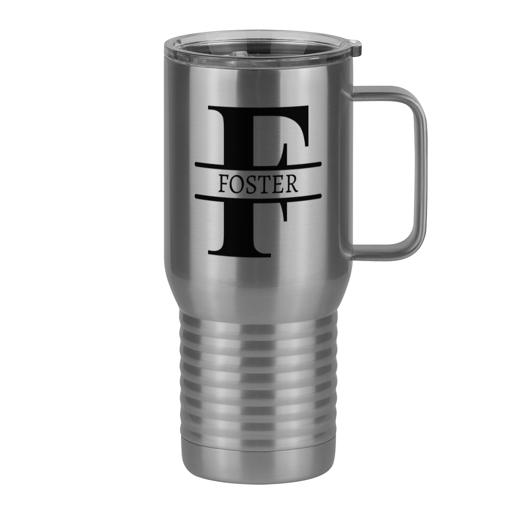 Personalized Name & Initial Travel Coffee Mug Tumbler with Handle (20 oz) - Right View