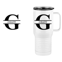 Thumbnail for Personalized Name & Initial Travel Coffee Mug Tumbler with Handle (20 oz) - Design View