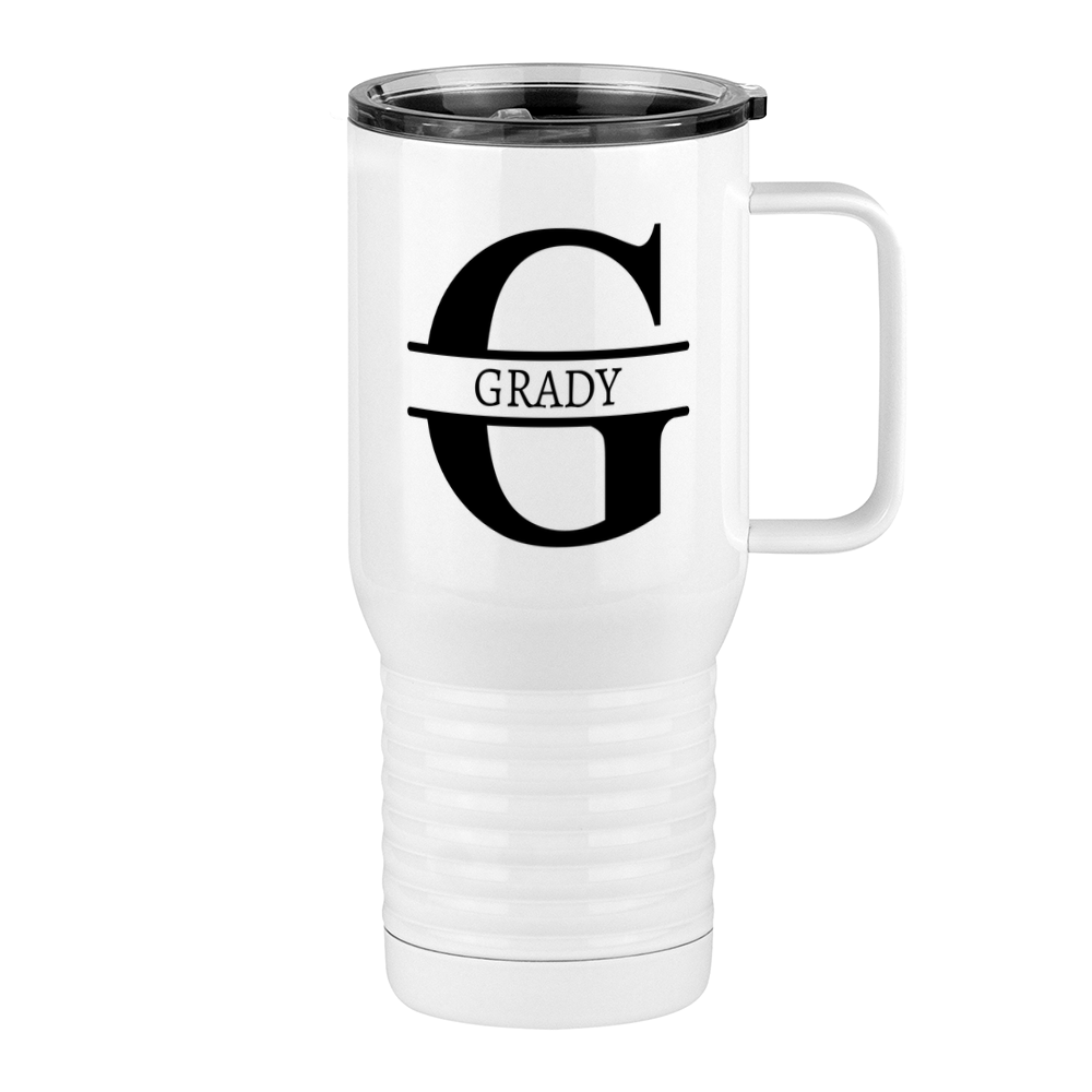 Personalized Name & Initial Travel Coffee Mug Tumbler with Handle (20 oz) - Right View