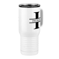 Thumbnail for Personalized Name & Initial Travel Coffee Mug Tumbler with Handle (20 oz) - Front Right View