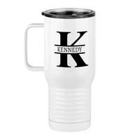 Thumbnail for Personalized Name & Initial Travel Coffee Mug Tumbler with Handle (20 oz) - Left View