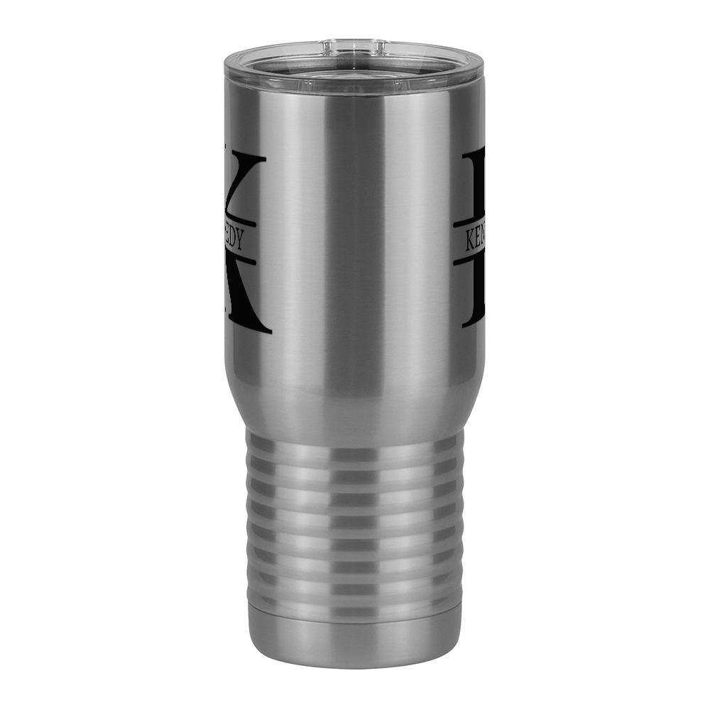 Personalized Name & Initial Travel Coffee Mug Tumbler with Handle (20 oz) - Front View