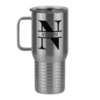Thumbnail for Personalized Name & Initial Travel Coffee Mug Tumbler with Handle (20 oz) - Left View