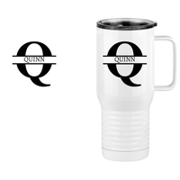 Thumbnail for Personalized Name & Initial Travel Coffee Mug Tumbler with Handle (20 oz) - Design View