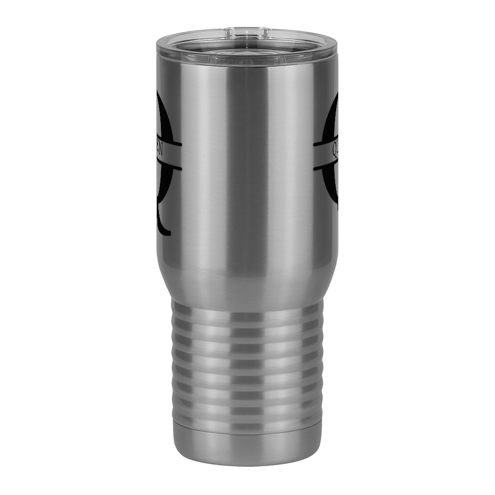 Personalized Name & Initial Travel Coffee Mug Tumbler with Handle (20 oz) - Front View