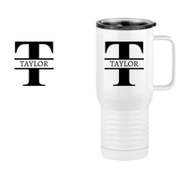 Thumbnail for Personalized Name & Initial Travel Coffee Mug Tumbler with Handle (20 oz) - Design View