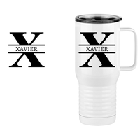 Thumbnail for Personalized Name & Initial Travel Coffee Mug Tumbler with Handle (20 oz) - Design View