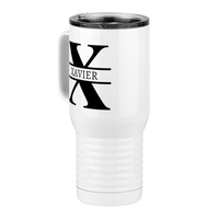 Thumbnail for Personalized Name & Initial Travel Coffee Mug Tumbler with Handle (20 oz) - Front Left View