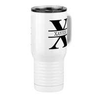 Thumbnail for Personalized Name & Initial Travel Coffee Mug Tumbler with Handle (20 oz) - Front Right View