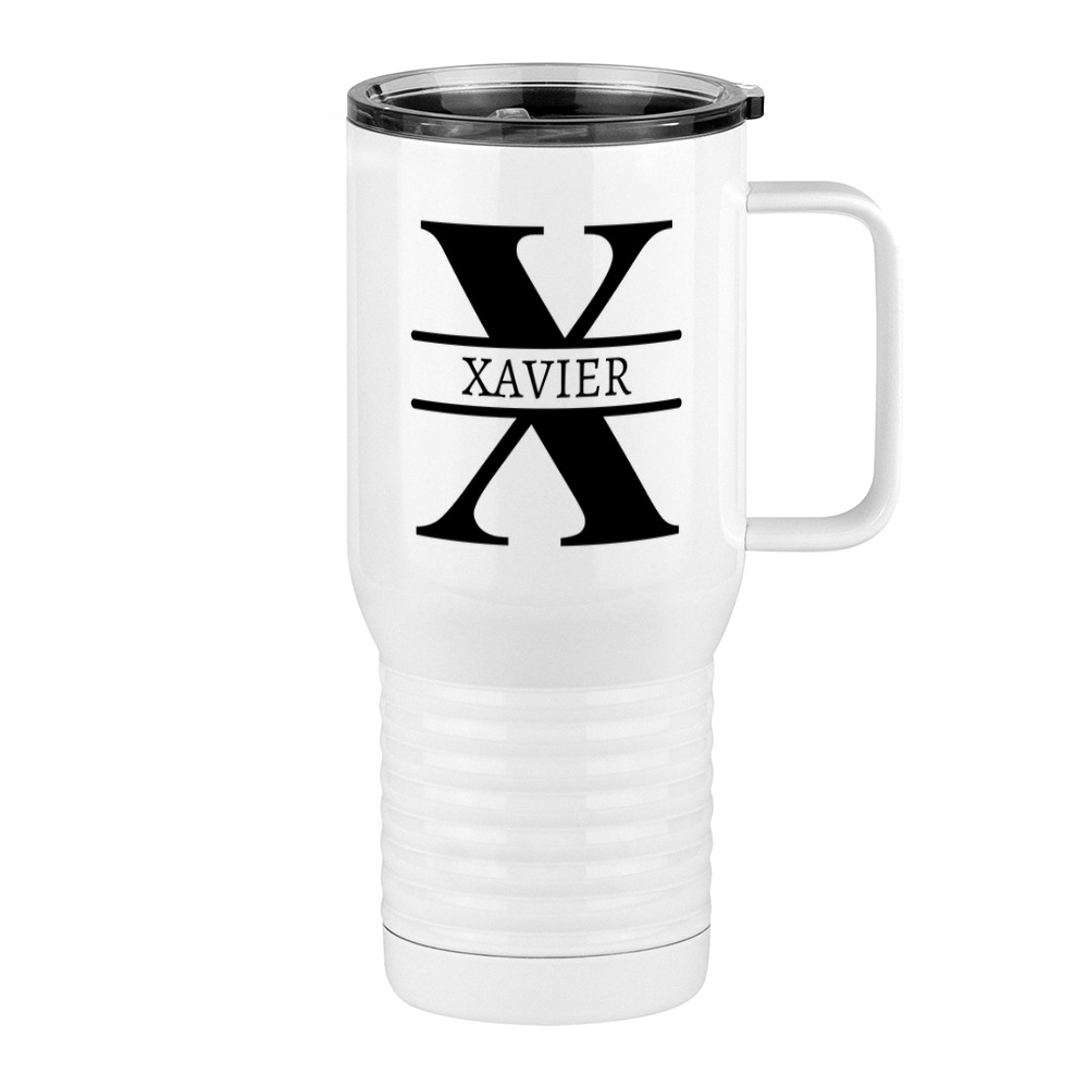 Personalized Name & Initial Travel Coffee Mug Tumbler with Handle (20 oz) - Right View