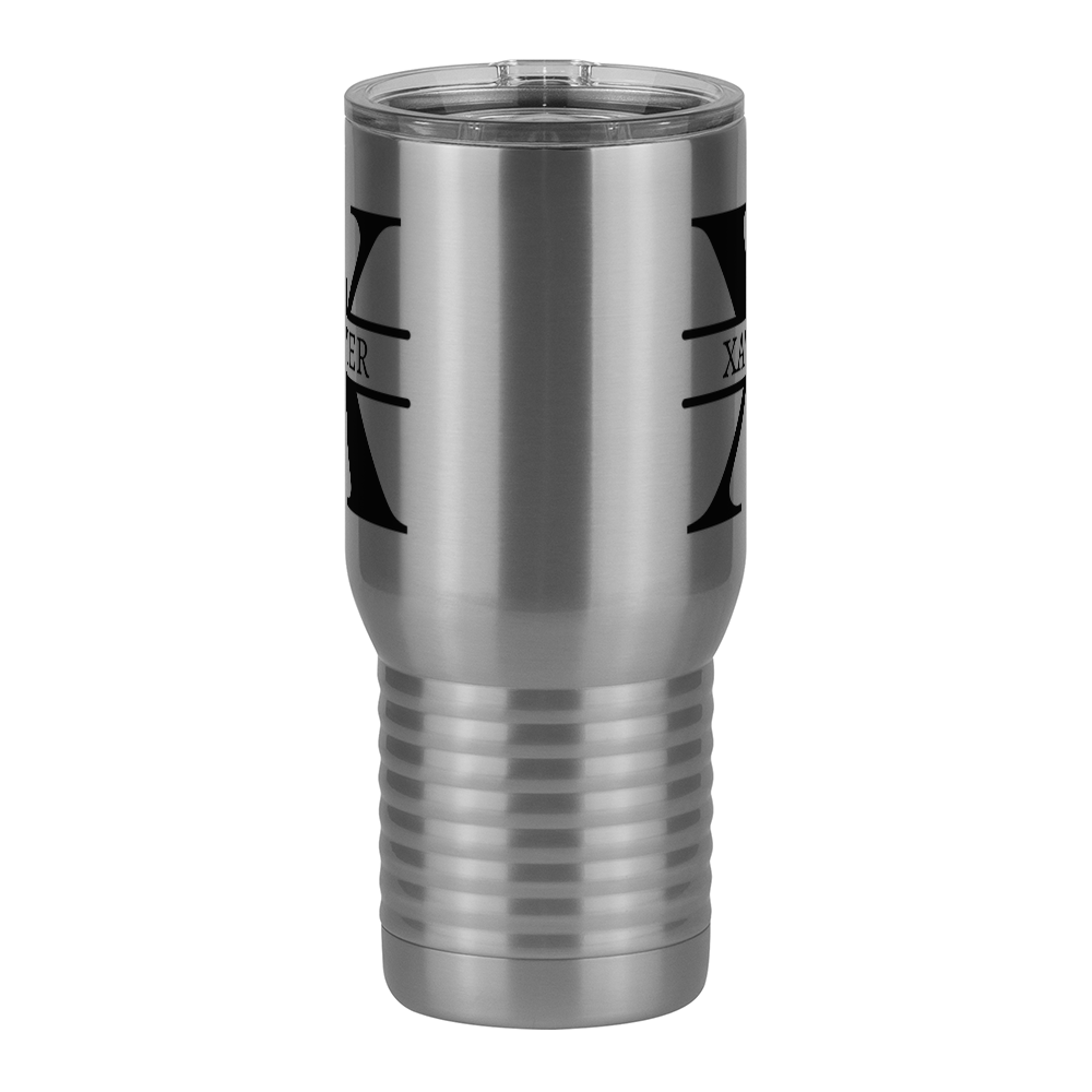 Personalized Name & Initial Travel Coffee Mug Tumbler with Handle (20 oz) - Front View