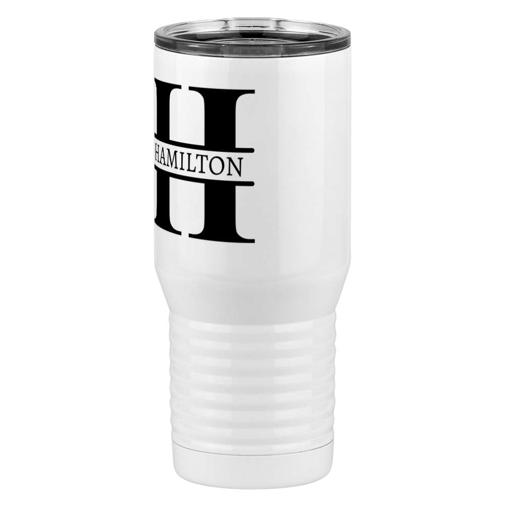 Personalized Name & Initial Tall Travel Tumbler (20 oz) - Front Left View