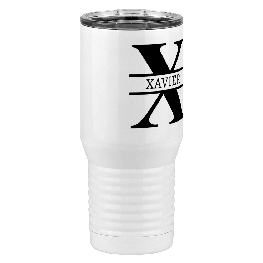 Personalized Name & Initial Tall Travel Tumbler (20 oz) - Front Right View