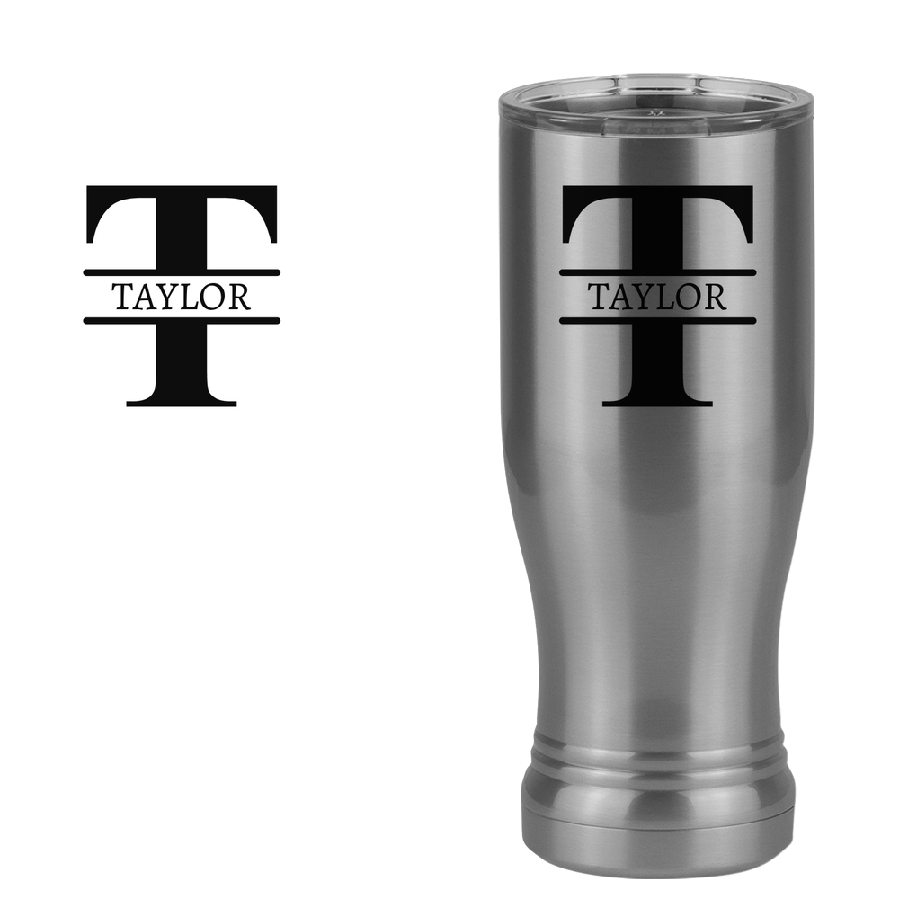 Personalized Name & Initial Pilsner Tumbler (14 oz) - Design View