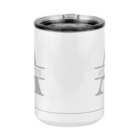 Thumbnail for Personalized Name & Initial Coffee Mug Tumbler with Handle (15 oz) - Grey Letters - Front View