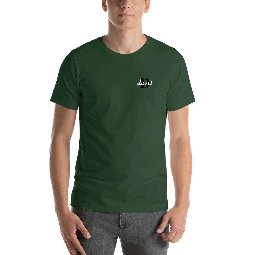 Personalized Name over Initial T-Shirt - Forest - Shirt View