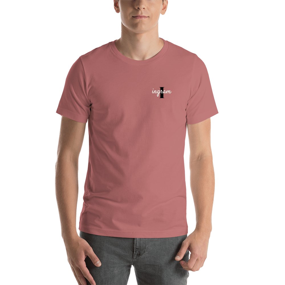 Personalized Name over Initial T-Shirt - Mauve - Shirt View