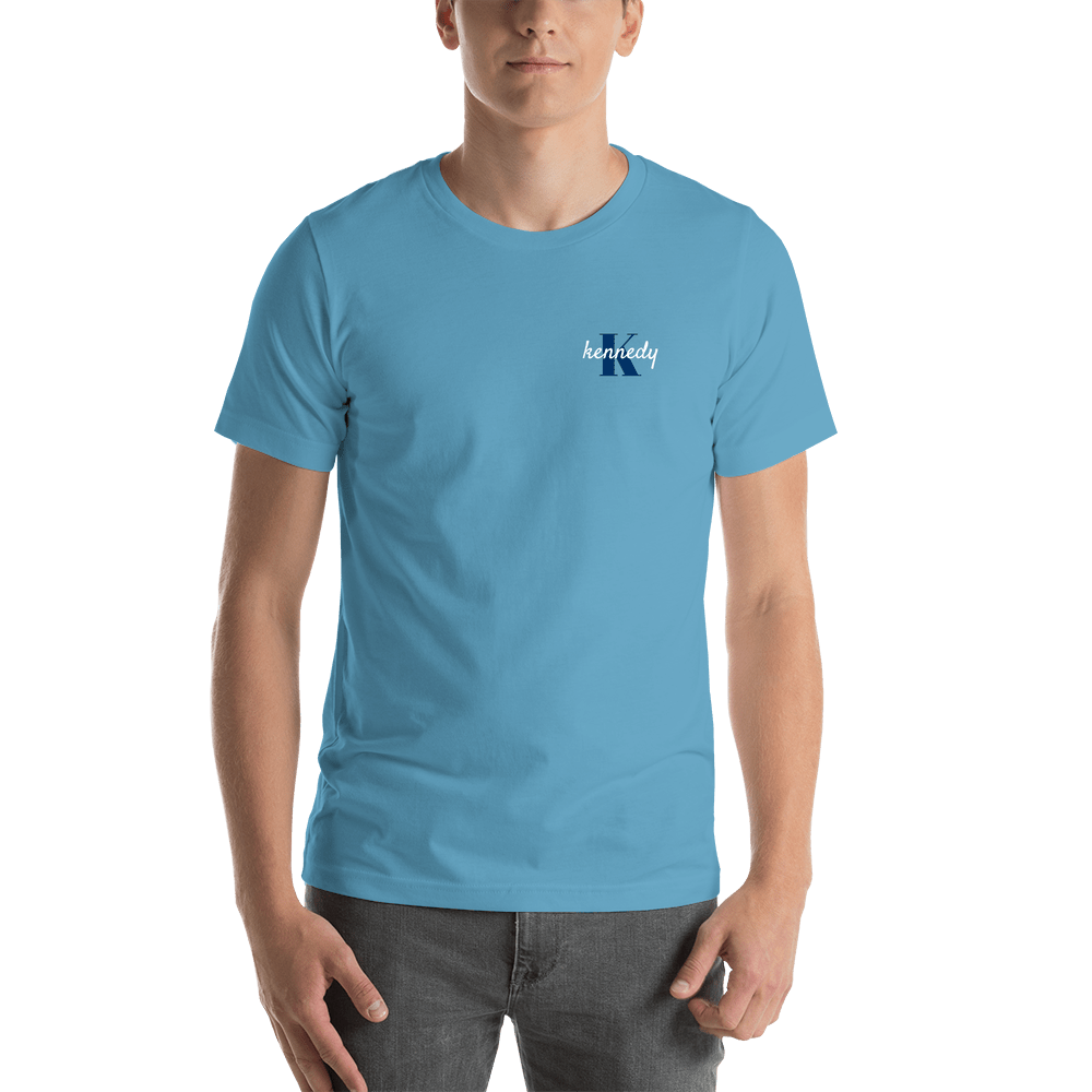 Personalized Name over Initial T-Shirt - Ocean Blue - Shirt View
