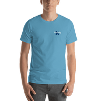 Thumbnail for Personalized Name over Initial T-Shirt - Ocean Blue - Shirt View