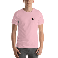 Thumbnail for Personalized Name over Initial T-Shirt - Pink - Shirt View
