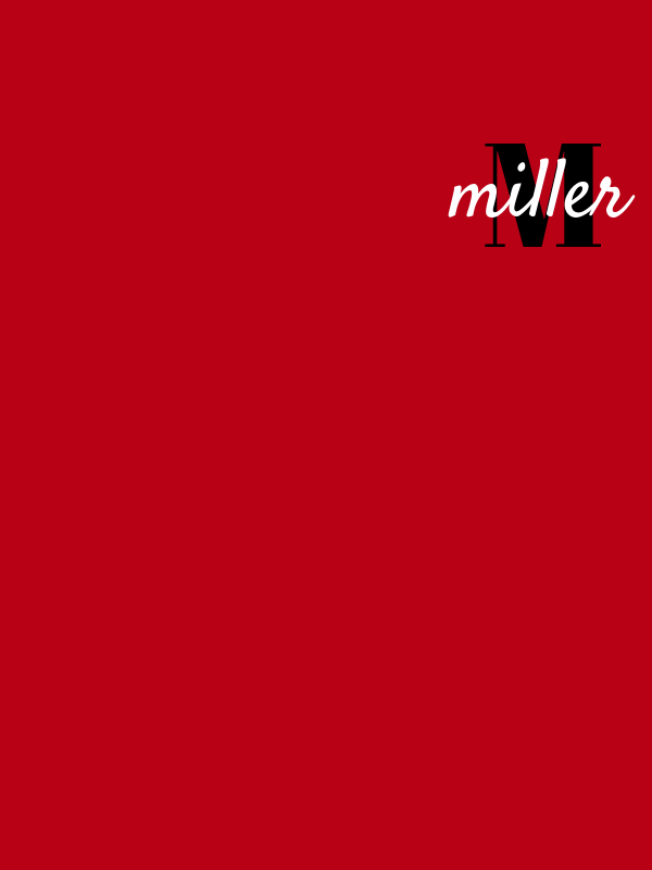 Personalized Name over Initial T-Shirt - Red - Decorate View