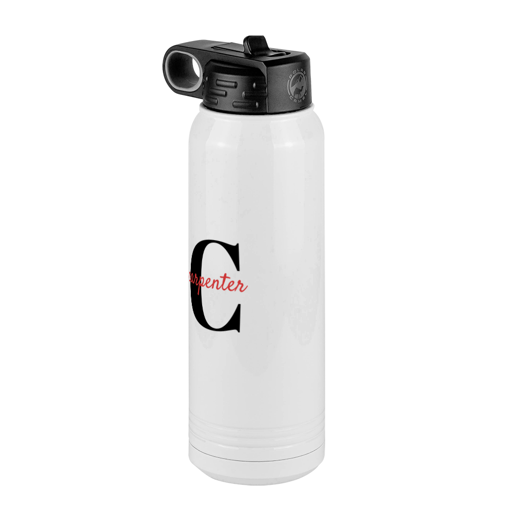Personalized Name Over Initial Water Bottle (30 oz) - Front Left View