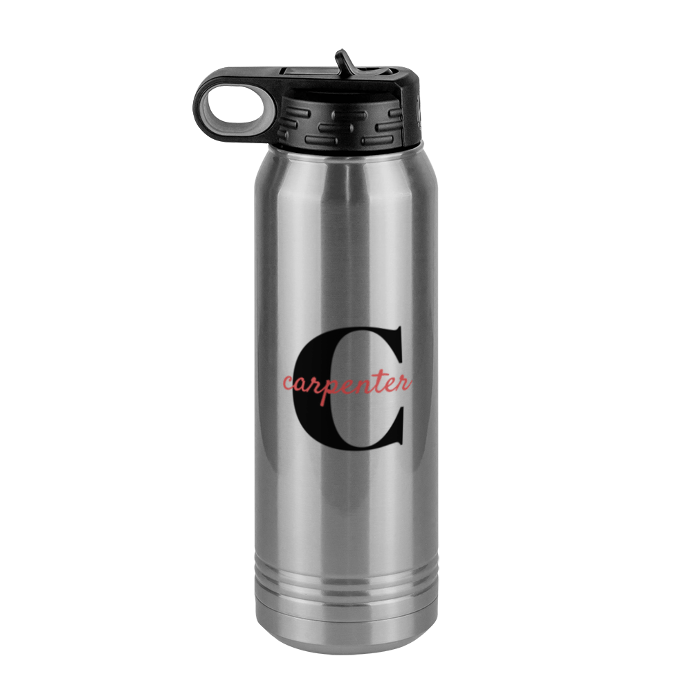 Personalized Name Over Initial Water Bottle (30 oz) - Left View