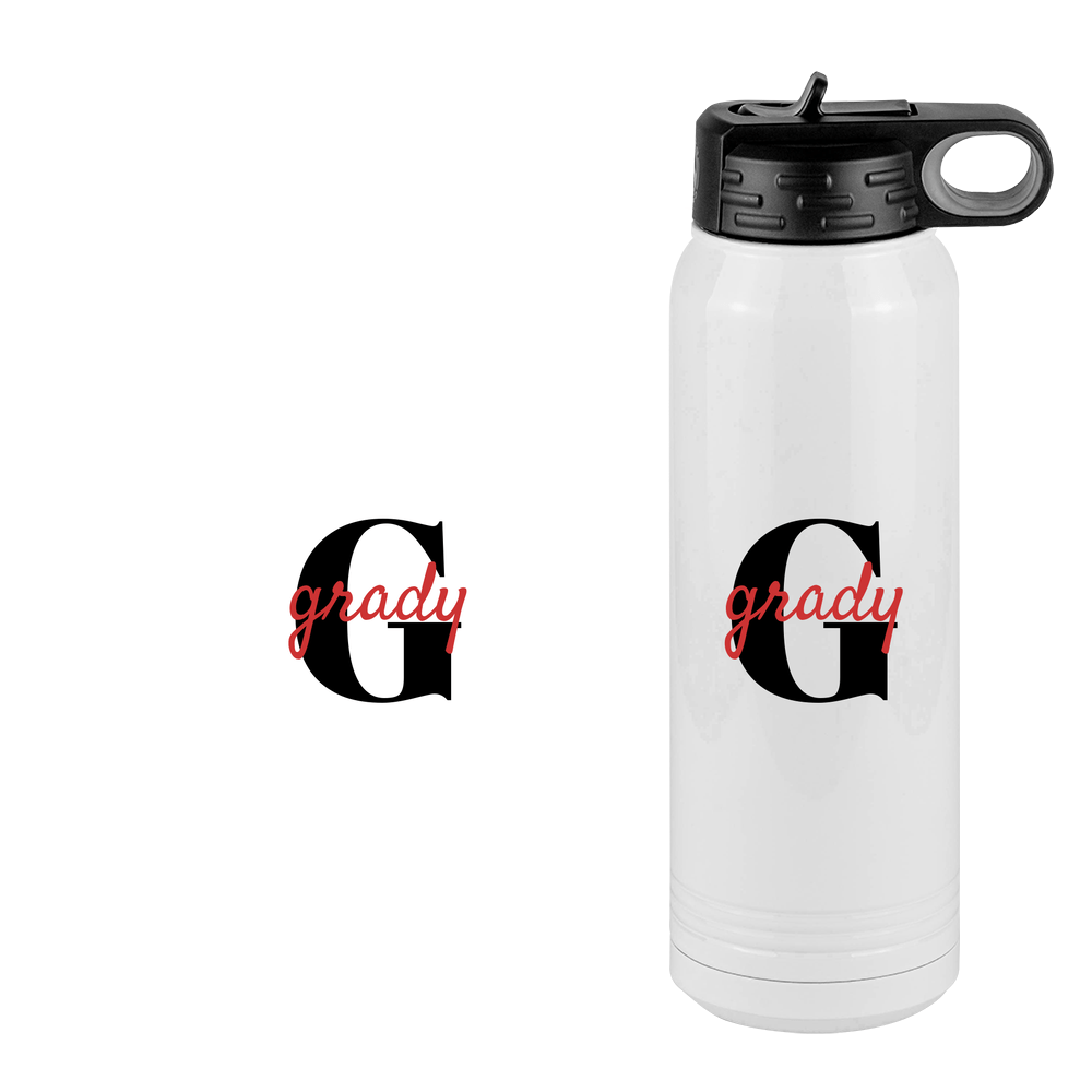 Personalized Name Over Initial Water Bottle (30 oz) - Design View