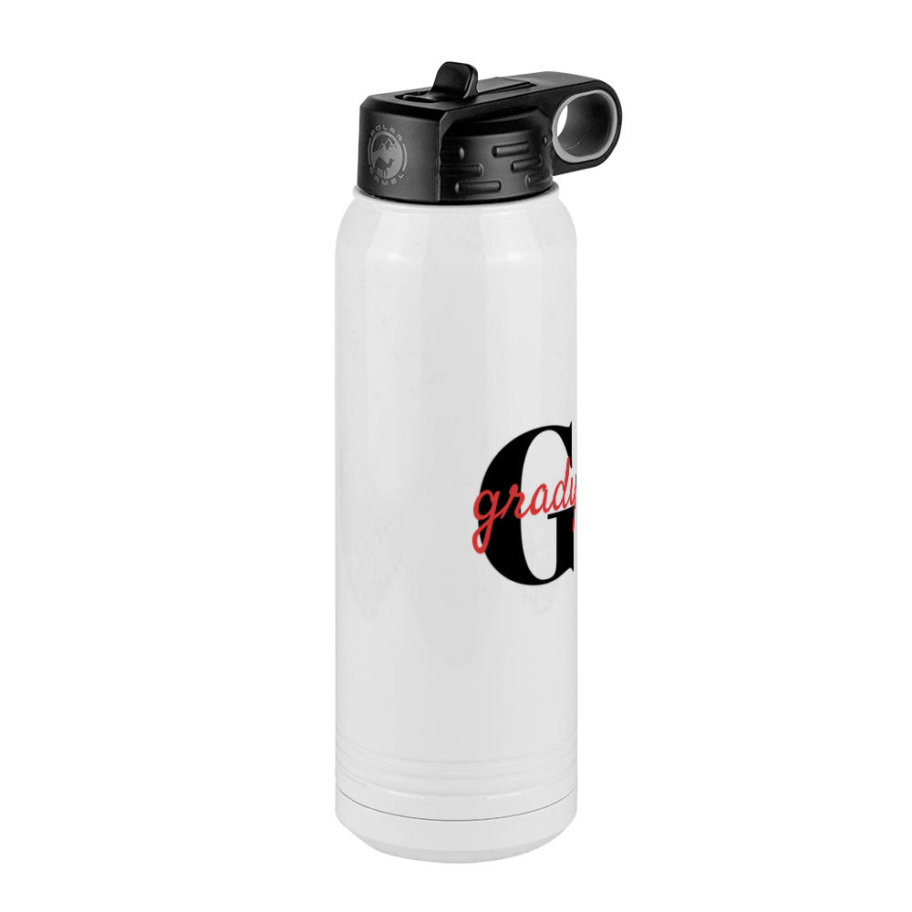 Personalized Name Over Initial Water Bottle (30 oz) - Front Right View