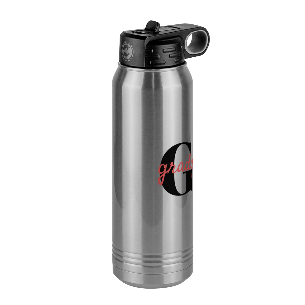 Personalized Name Over Initial Water Bottle (30 oz) - Front Right View