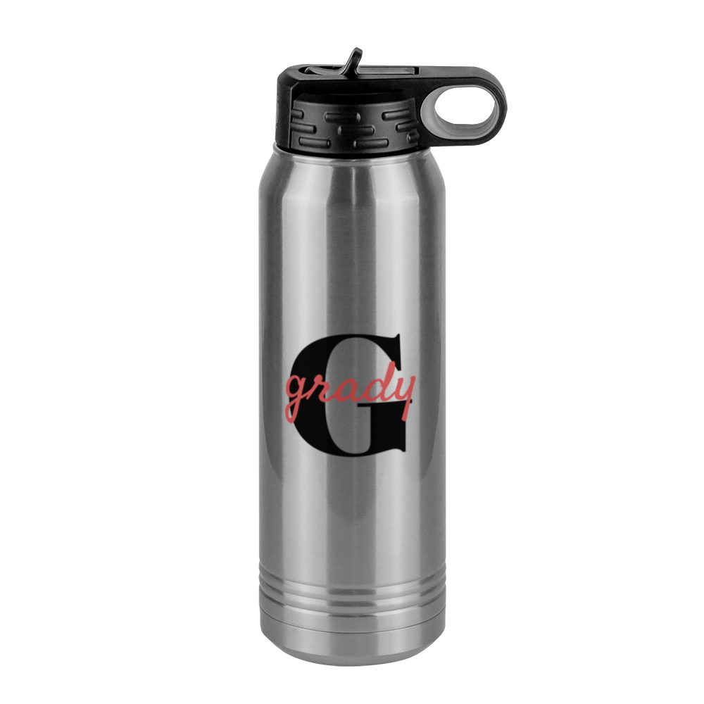 Personalized Name Over Initial Water Bottle (30 oz) - Right View