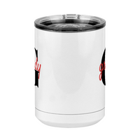 Thumbnail for Personalized Name Over Initial Coffee Mug Tumbler with Handle (15 oz) - Front View