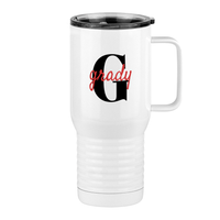 Thumbnail for Personalized Name Over Initial Travel Coffee Mug Tumbler with Handle (20 oz) - Right View