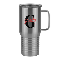 Thumbnail for Personalized Name Over Initial Travel Coffee Mug Tumbler with Handle (20 oz) - Right View