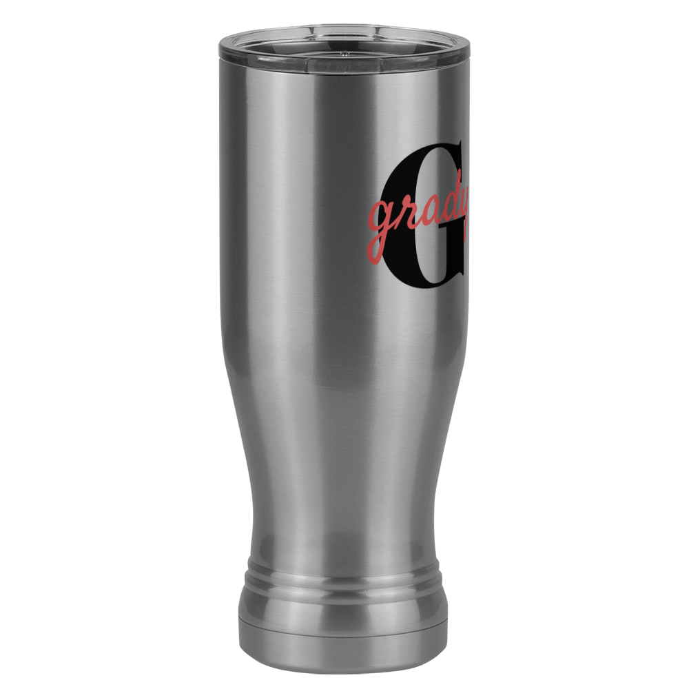 Personalized Name Over Initial Pilsner Tumbler (20 oz) - Front Right View